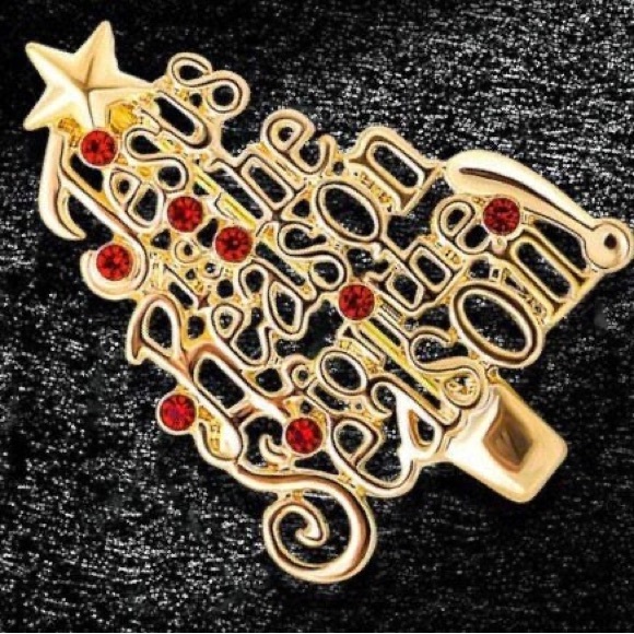 Jesus is The Reason for the Season Christmas Tree Brooch Pin - Picture 3 of 4